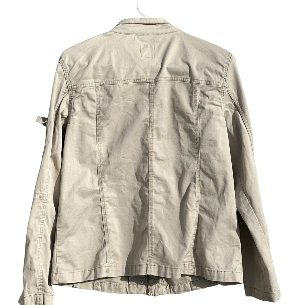 Kensie Cream Khaki Jean Jacket- Pockets- Large - Picture 3 of 13